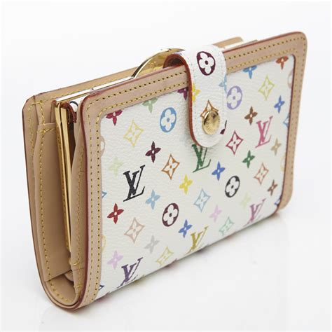 white louis vuitton wallet with colored letters|louis vuitton wallet white checkered.